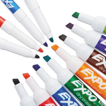 Expo Dry Erase Marker/Eraser/Cleaner Kit, Medium Assorted Tips/Colors, PK12 80054